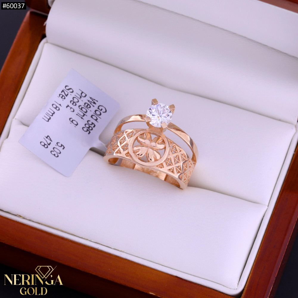 Rose gold women's ring #60037