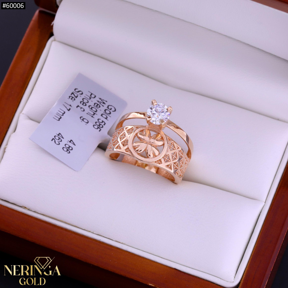 Rose gold women's ring #60006