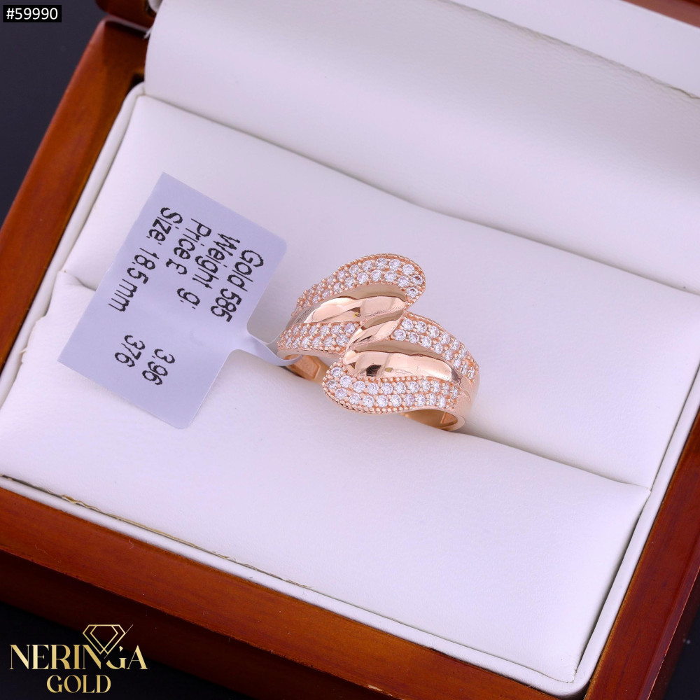 Rose gold women's ring #59990