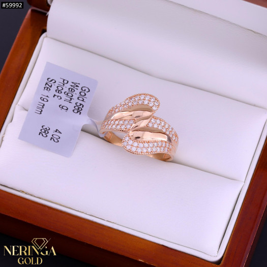 Rose gold women's ring #59992