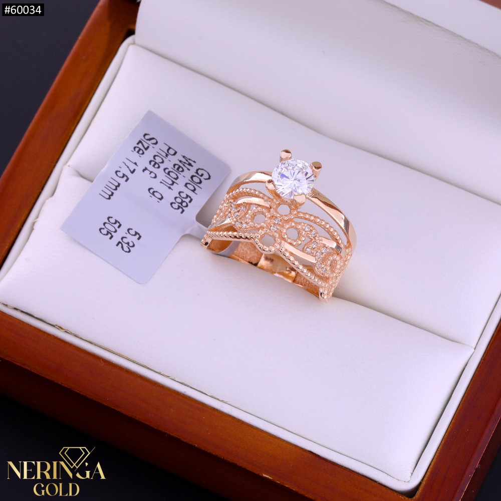 Rose gold women's ring #60034