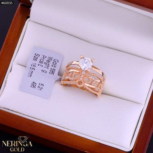 Rose gold women's ring #60035