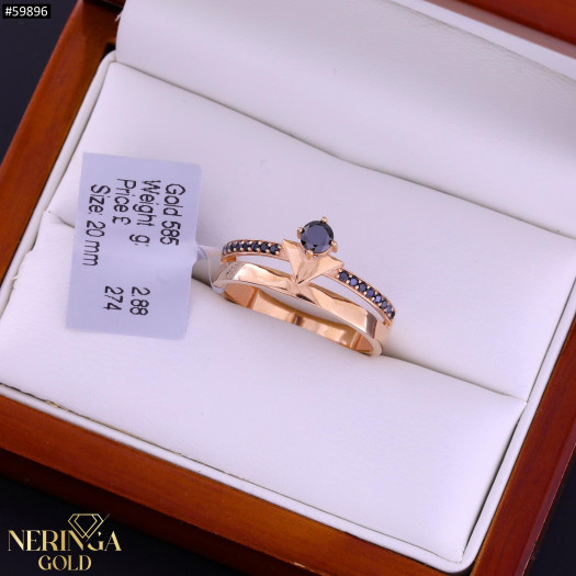 Rose gold women's ring #59896