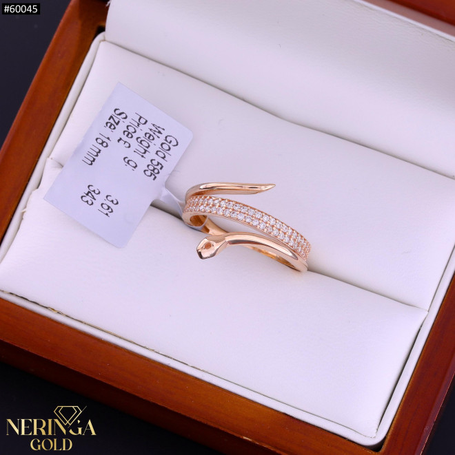Rose gold women's ring #60045
