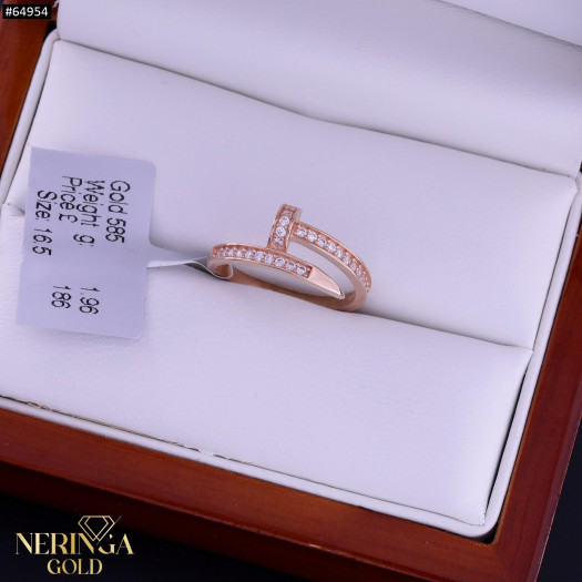 Rose gold women's ring #64954