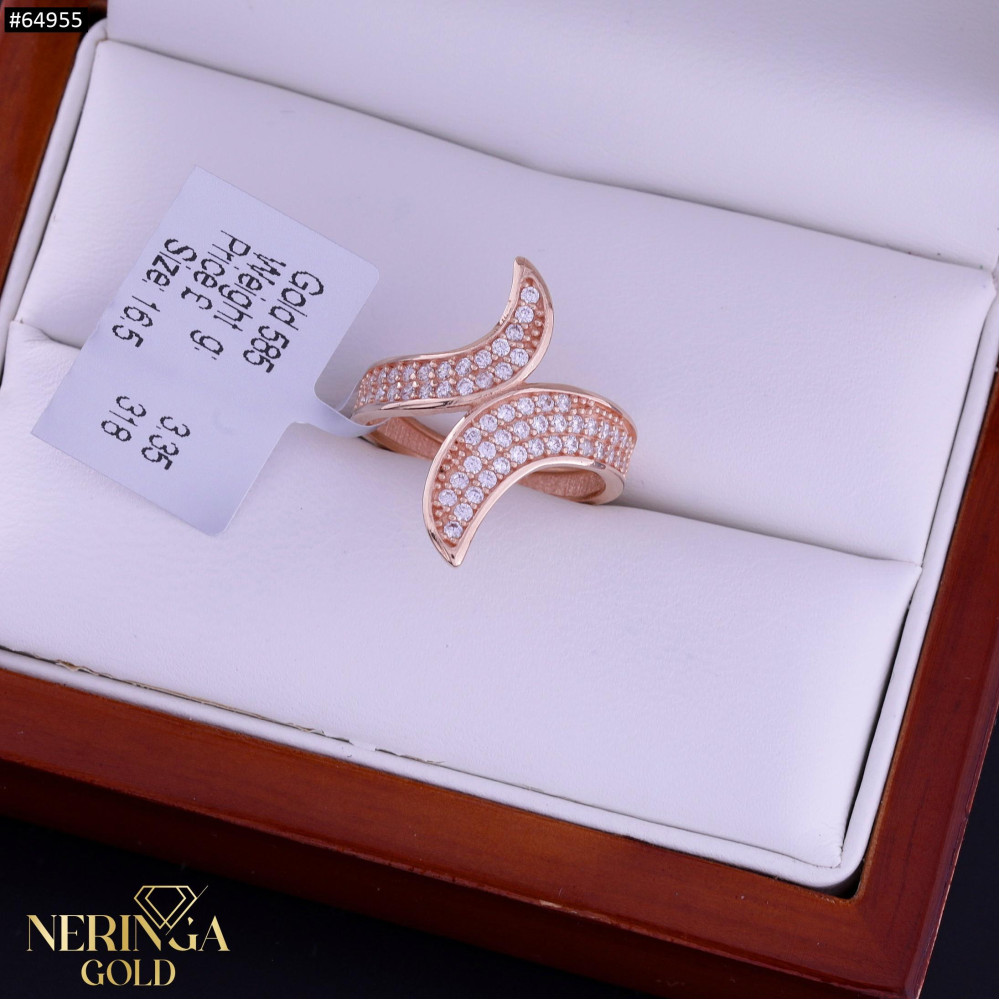 Rose gold women's ring #64955