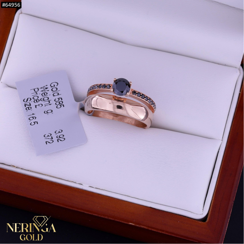 Rose gold women's ring #64956