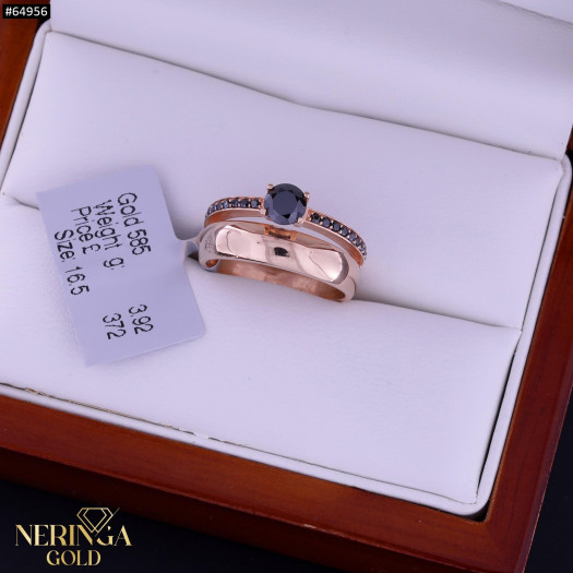 Rose gold women's ring #64956