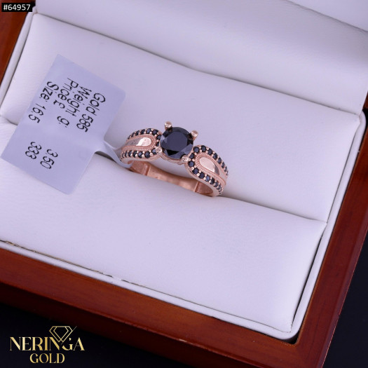 Rose gold women's ring #64957