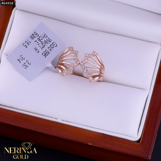 Rose gold women's ring #64958