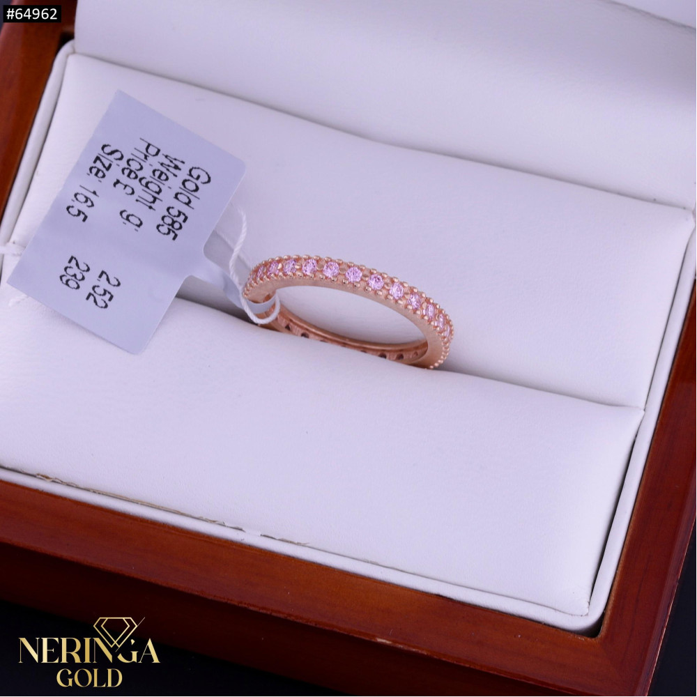 Rose gold women's ring #64962