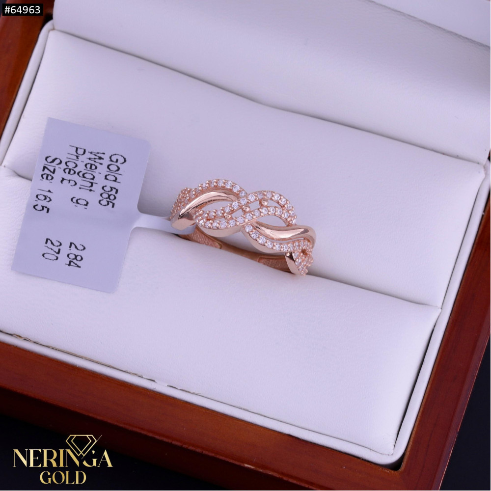 Rose gold women's ring #64963