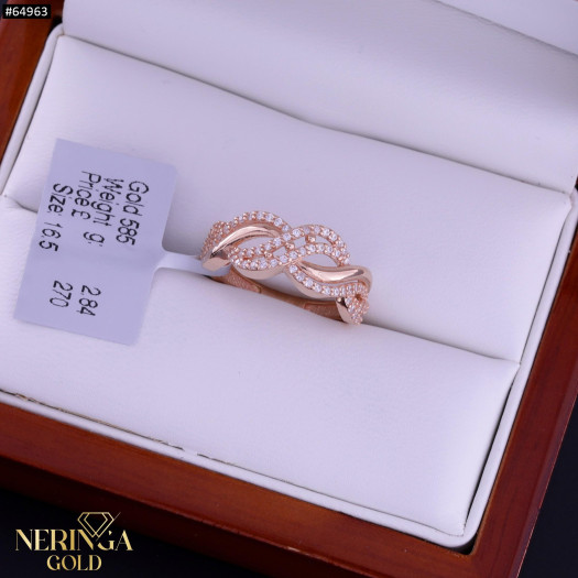 Rose gold women's ring #64963