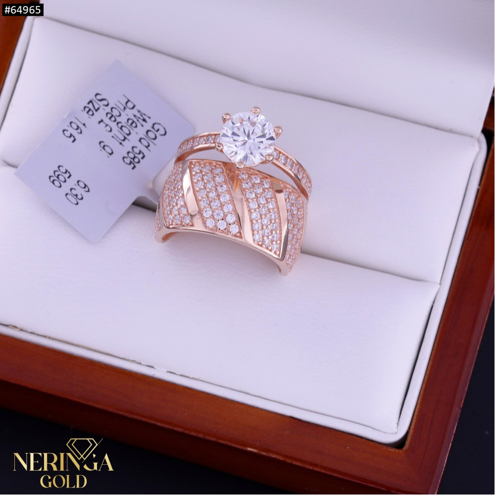 Rose gold women's ring #64965