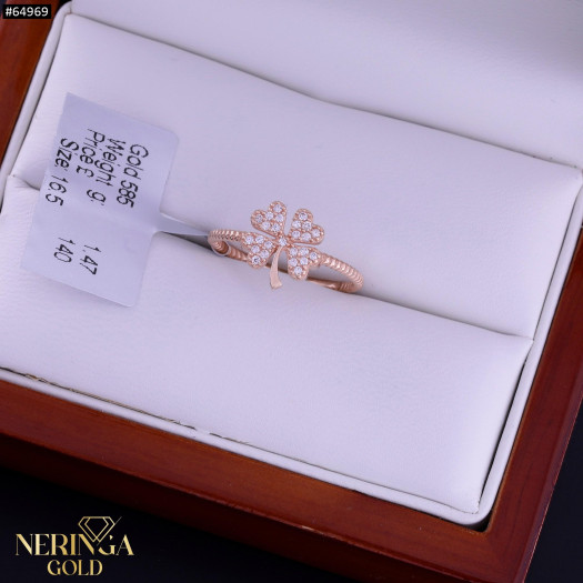 Rose gold women's ring #64969