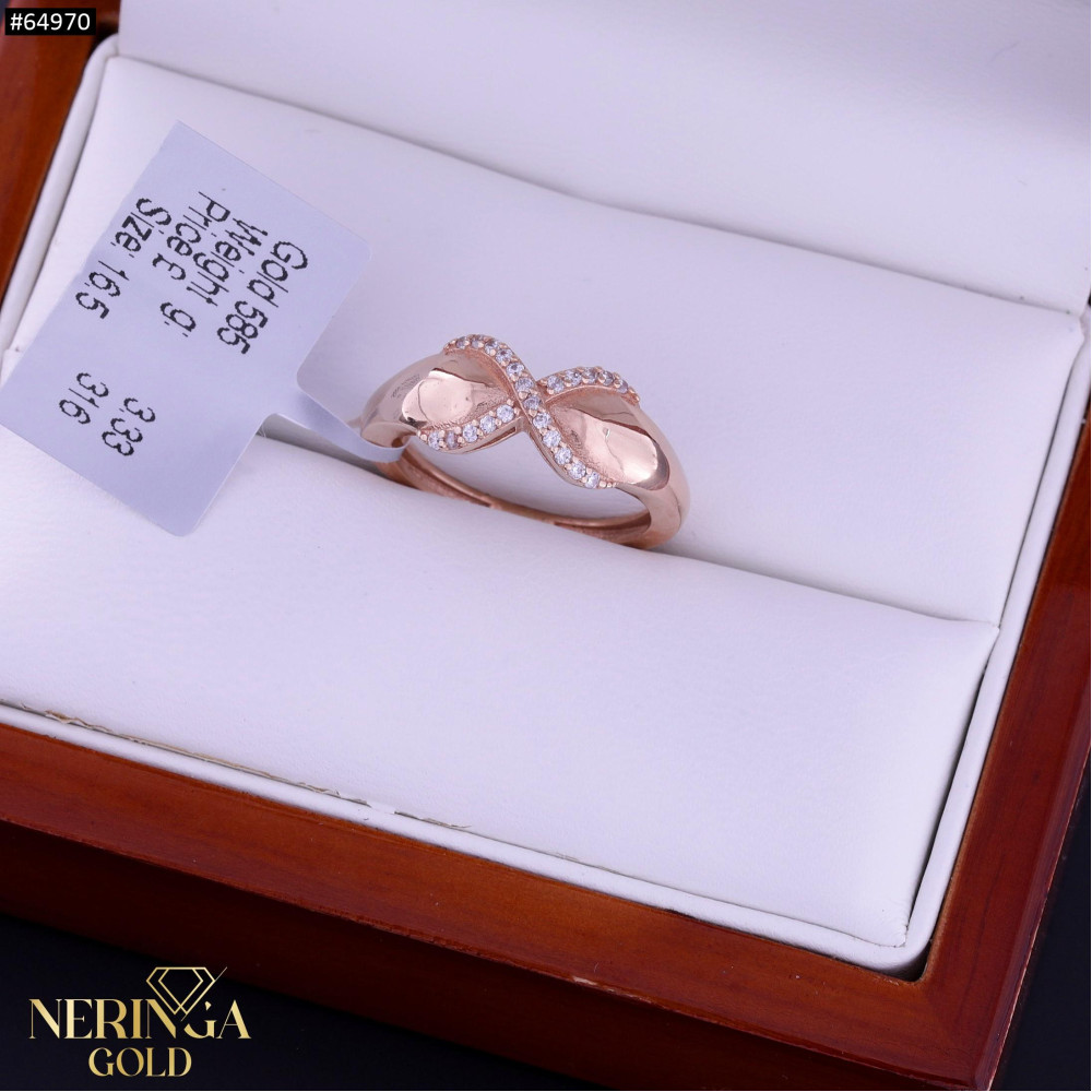 Rose gold women's ring #64970