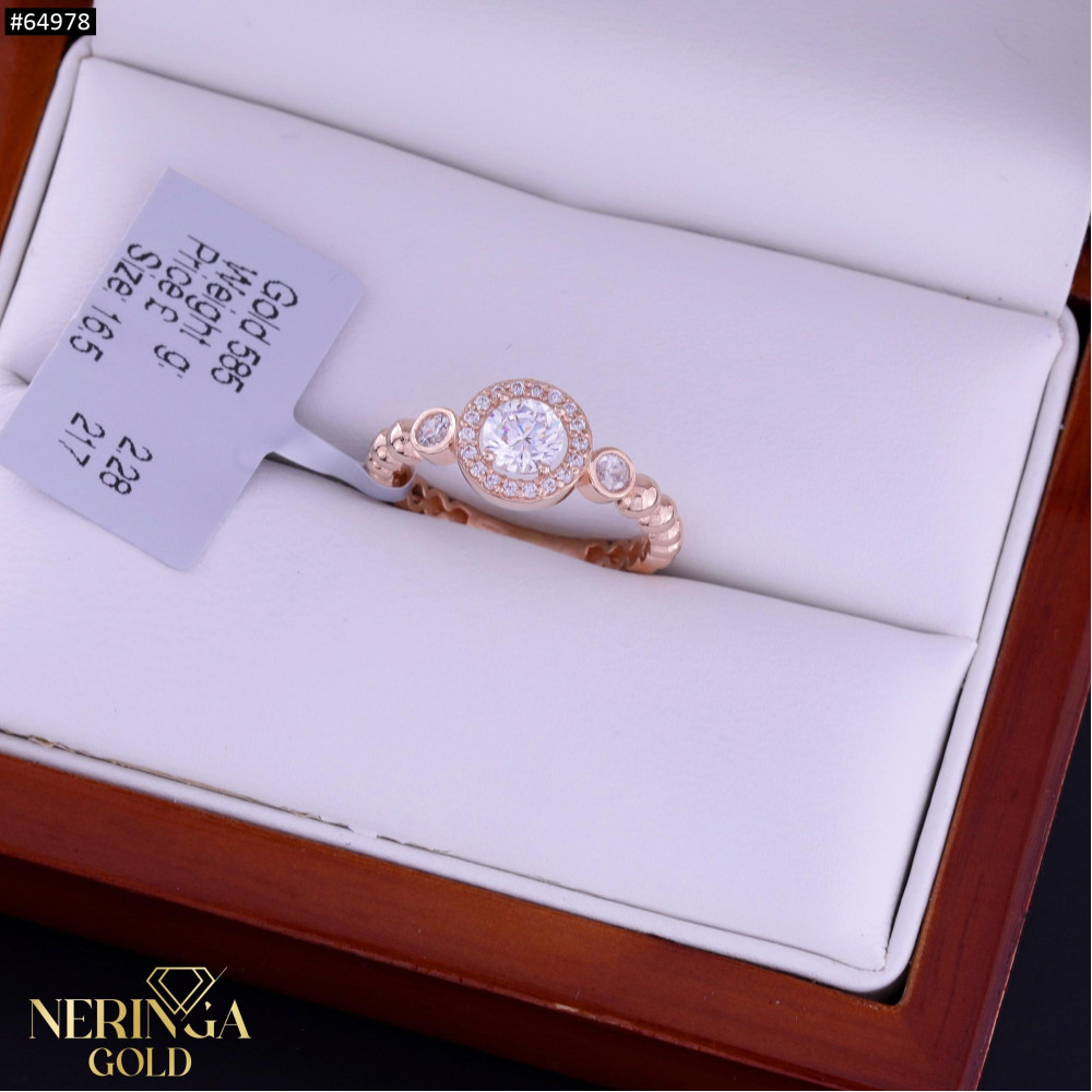 Rose gold women's ring #64978