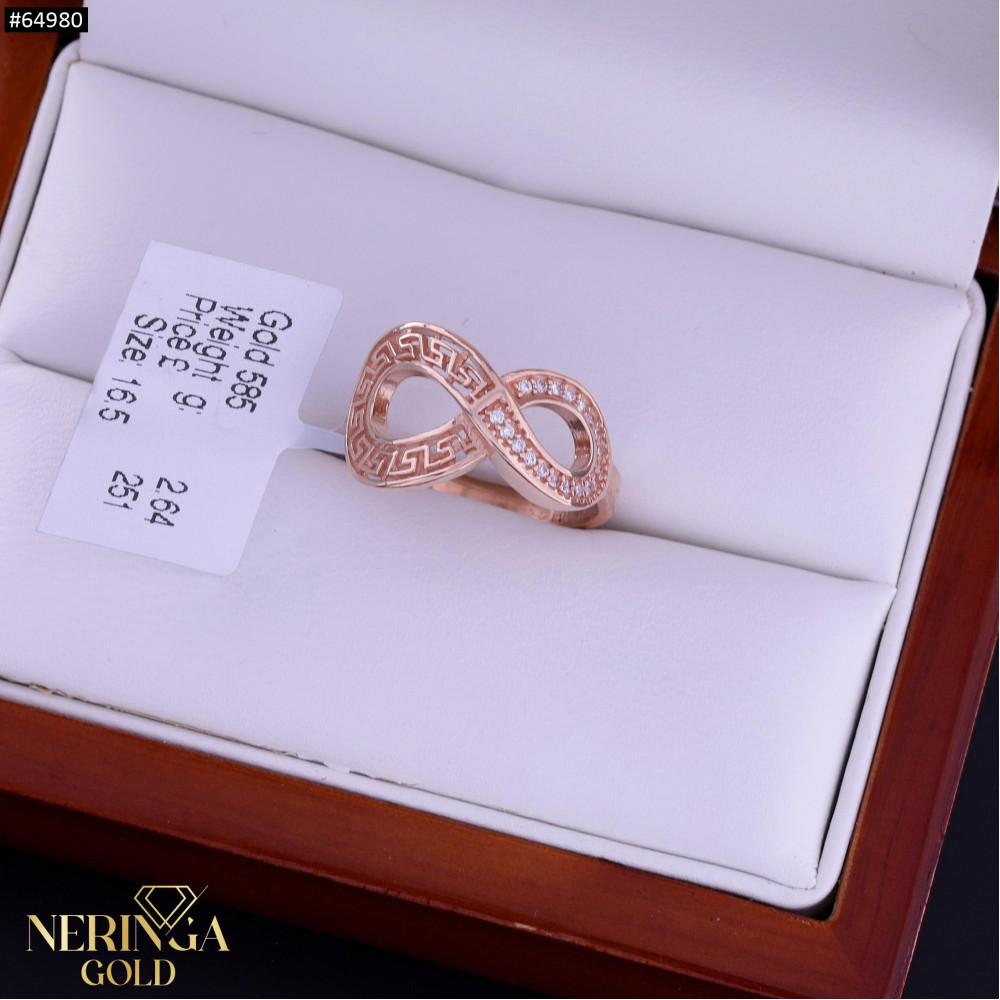 Rose gold women's ring #64980
