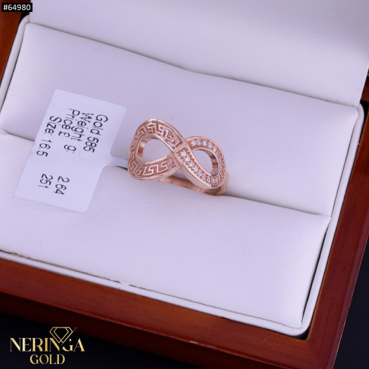 Rose gold women's ring #64980