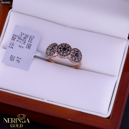 Rose gold women's ring #64981