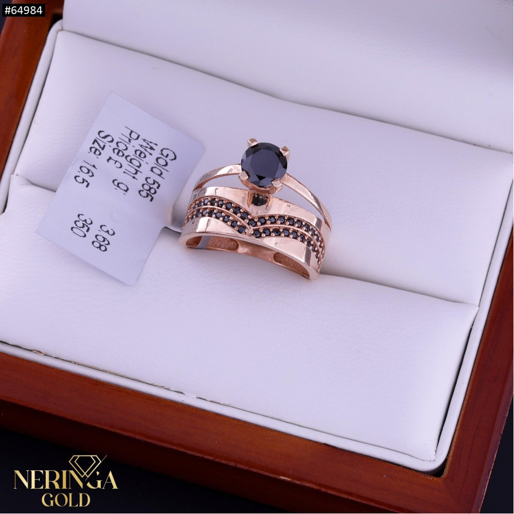 Rose gold women's ring #64984