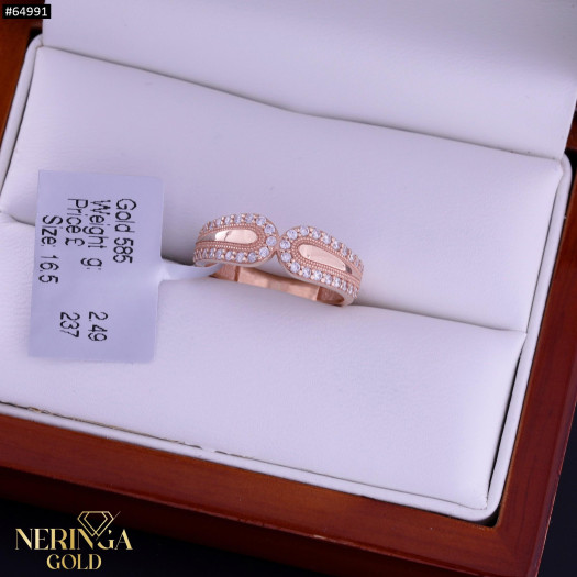 Rose gold women's ring #64991