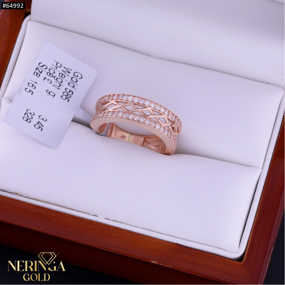 Rose gold women's ring #64992