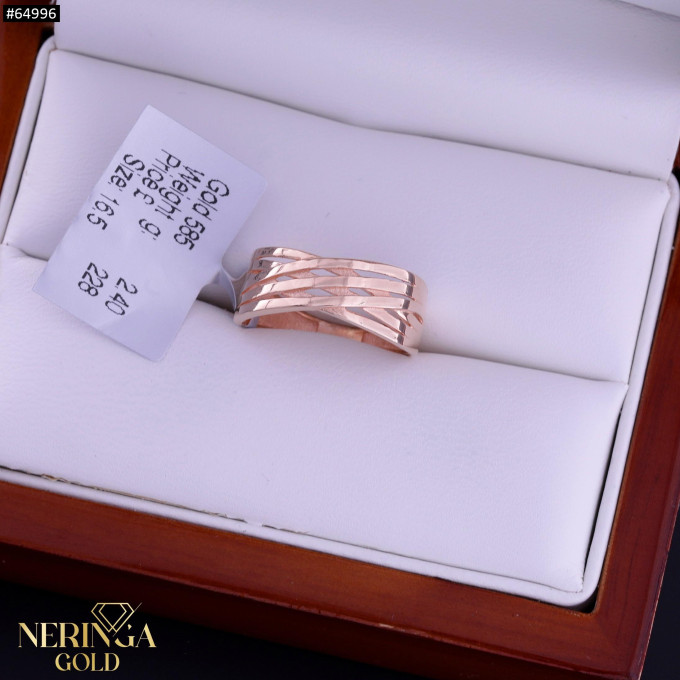 Rose gold women's ring #64996