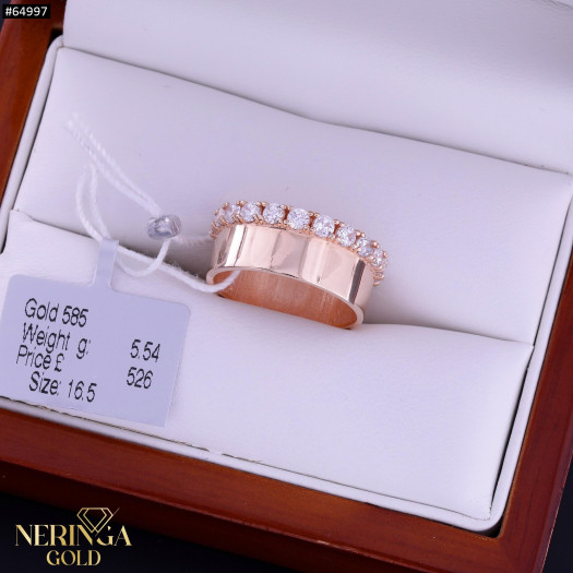 Rose gold women's ring #64997