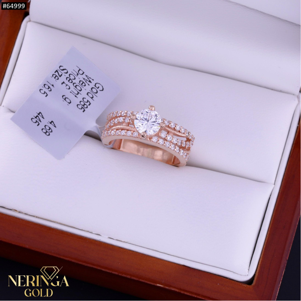 Rose gold women's ring #64999
