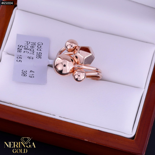 Rose gold women's ring #65004