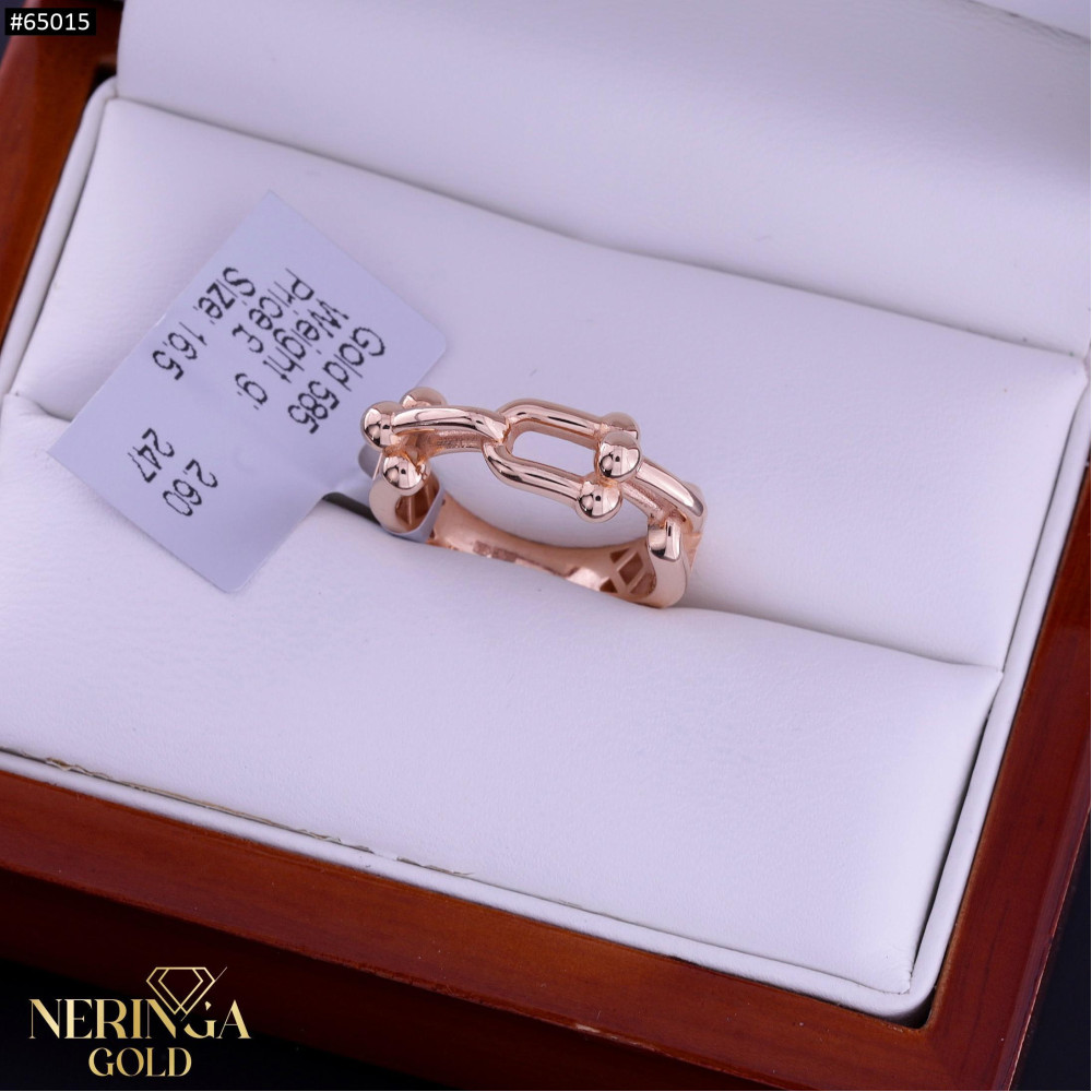 Rose gold women's ring #65015