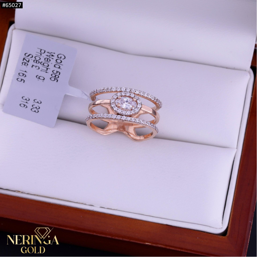 Rose gold women's ring #65027