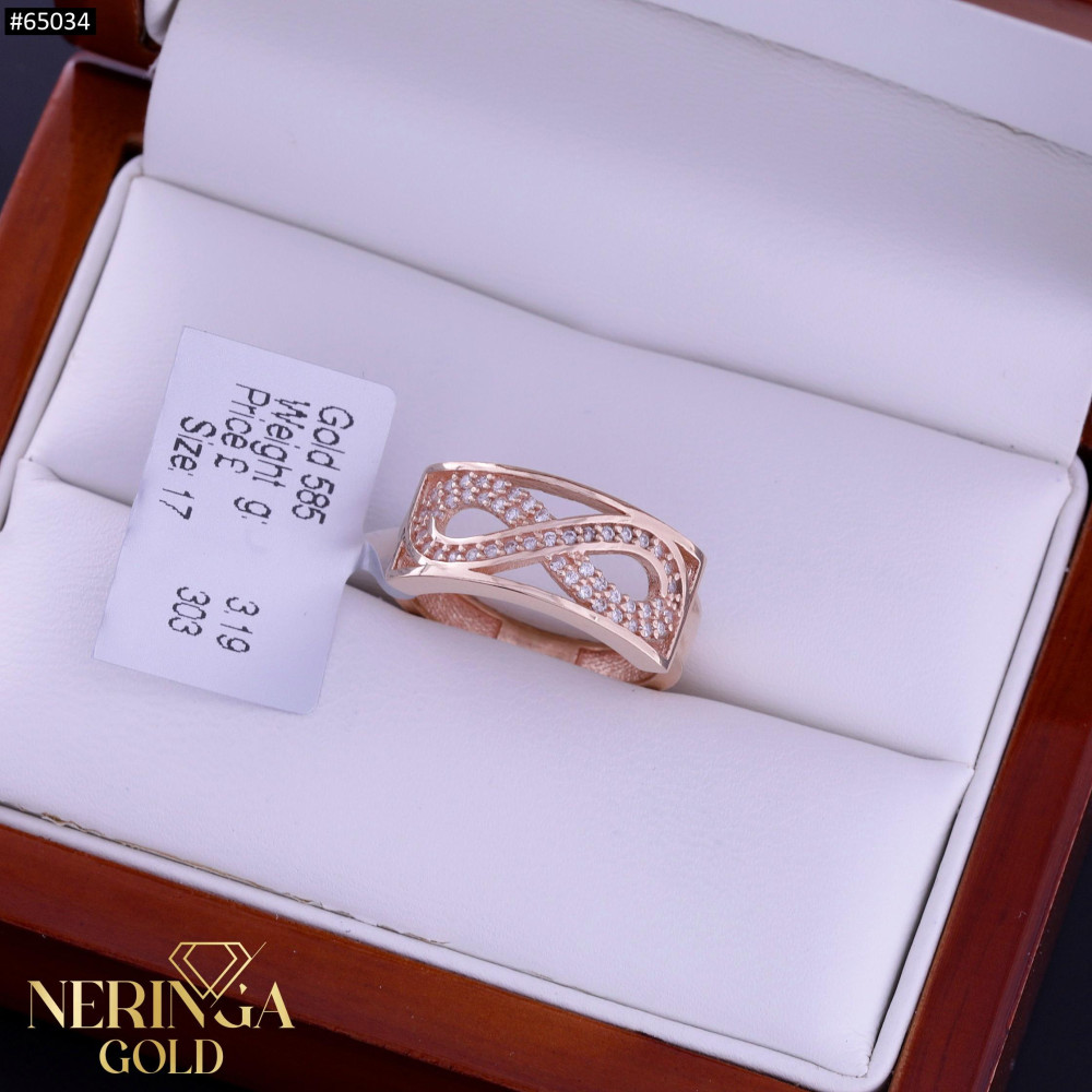 Rose gold women's ring #65034