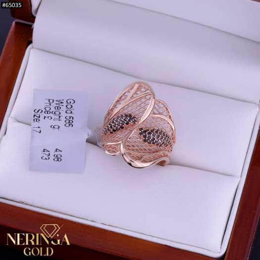 Rose gold women's ring #65035