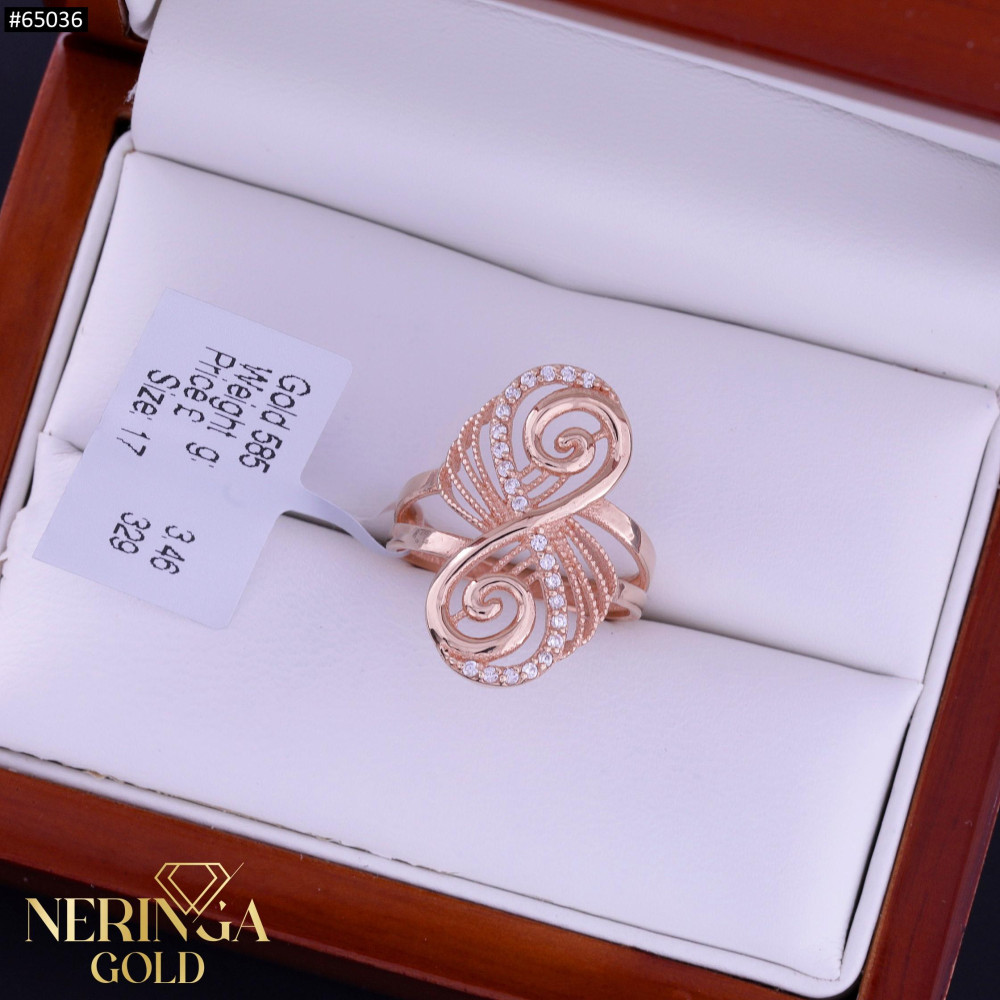 Rose gold women's ring #65036