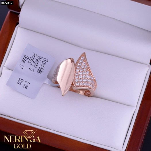 Rose gold women's ring #65037