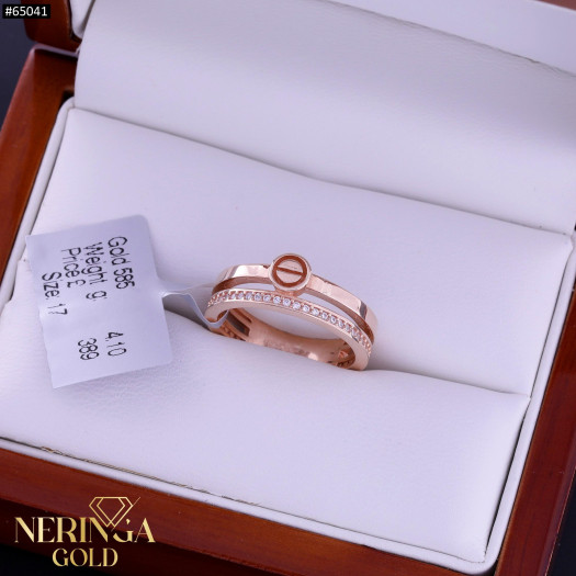 Rose gold women's ring #65041
