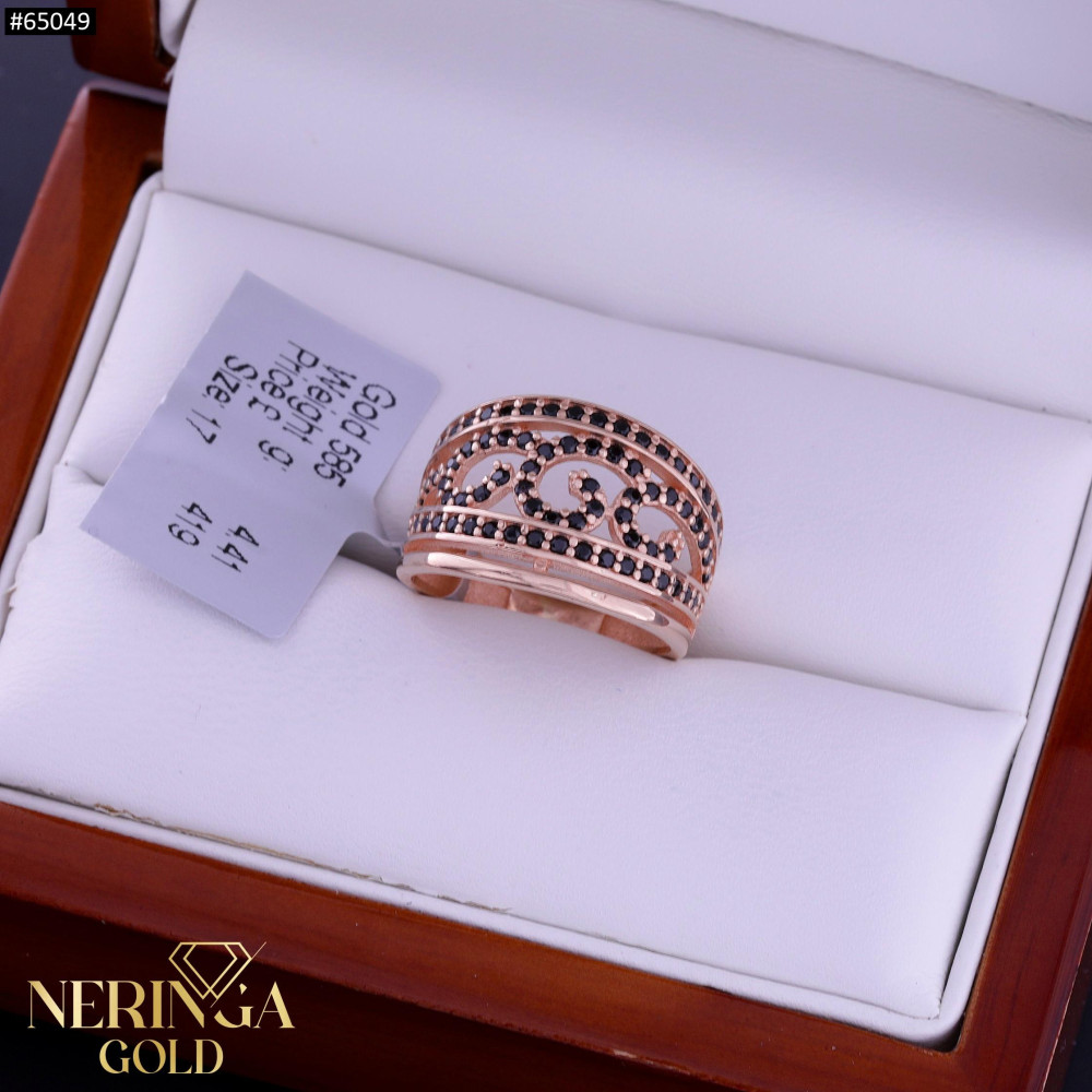 Rose gold women's ring #65049