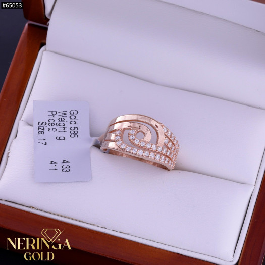Rose gold women's ring #65053