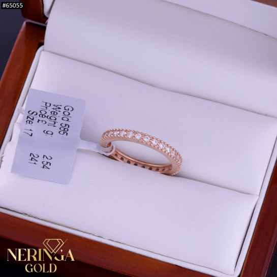 Rose gold women's ring #65055