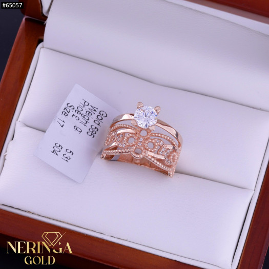 Rose gold women's ring #65057