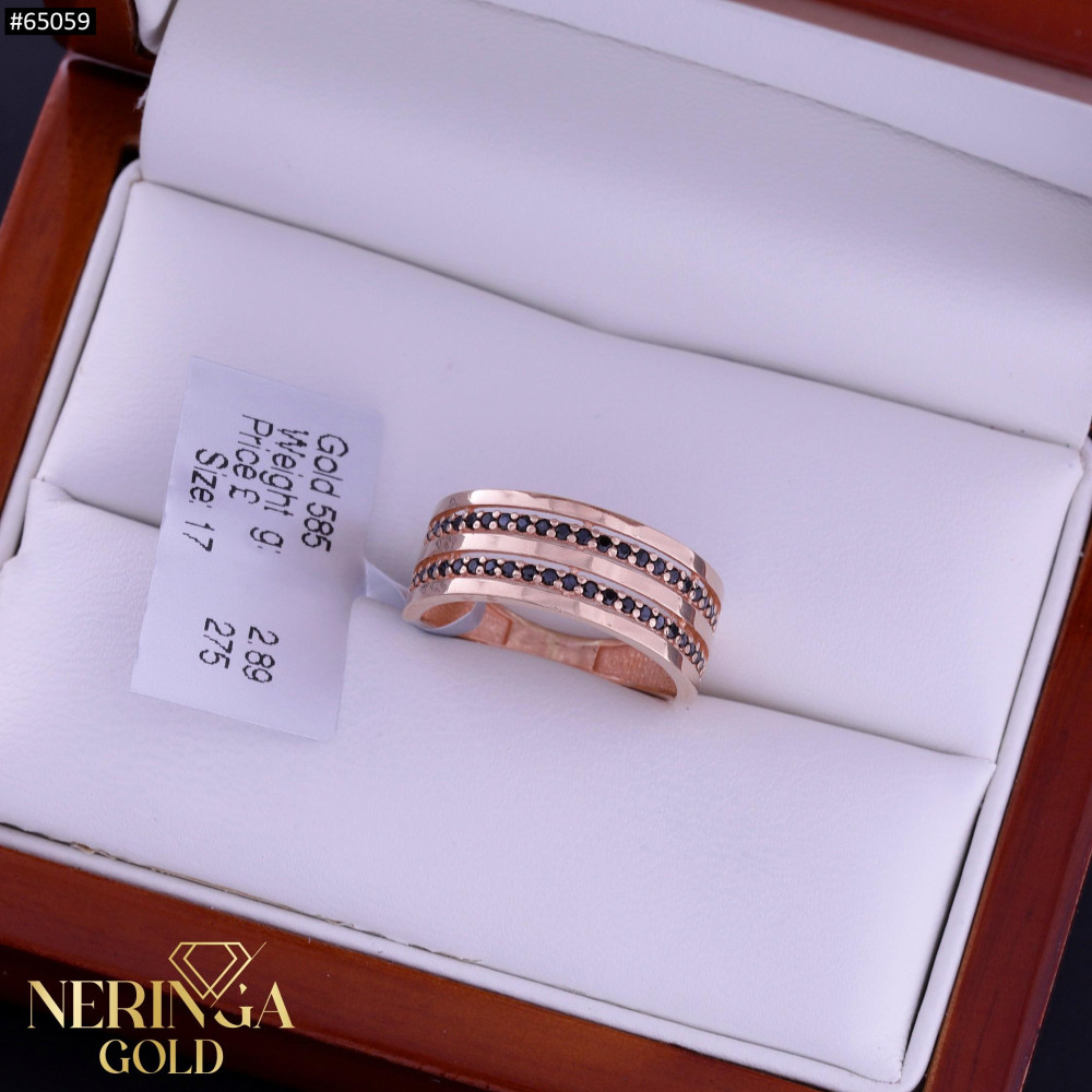 Rose gold women's ring #65059