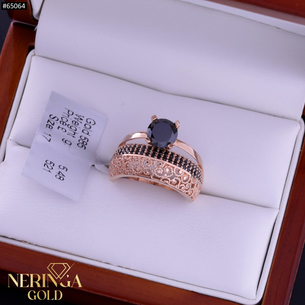 Rose gold women's ring #65064