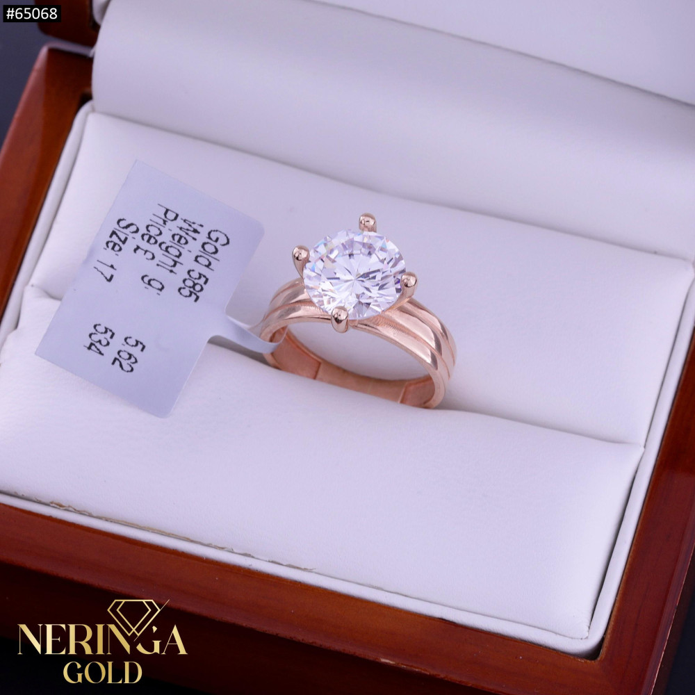 Rose gold women's ring #65068