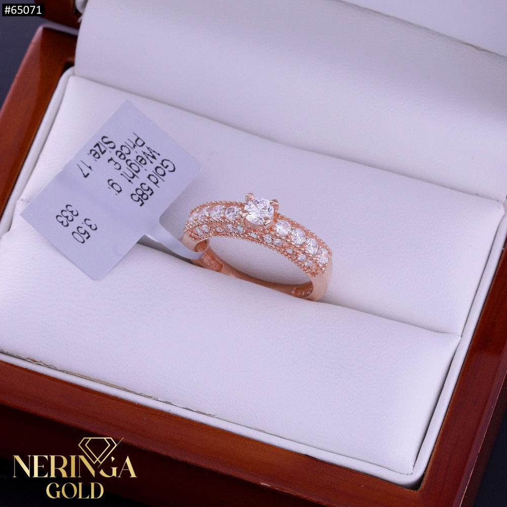 Rose gold women's ring #65071