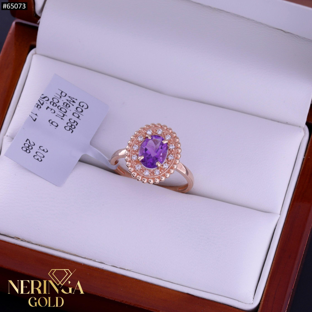 Rose gold women's ring #65073