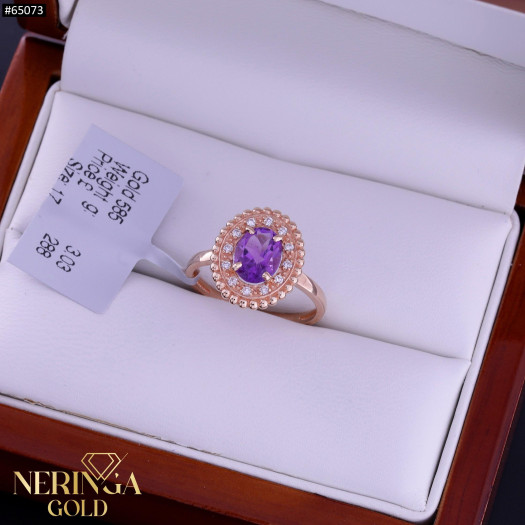 Rose gold women's ring #65073