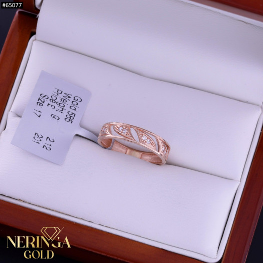 Rose gold women's ring #65077
