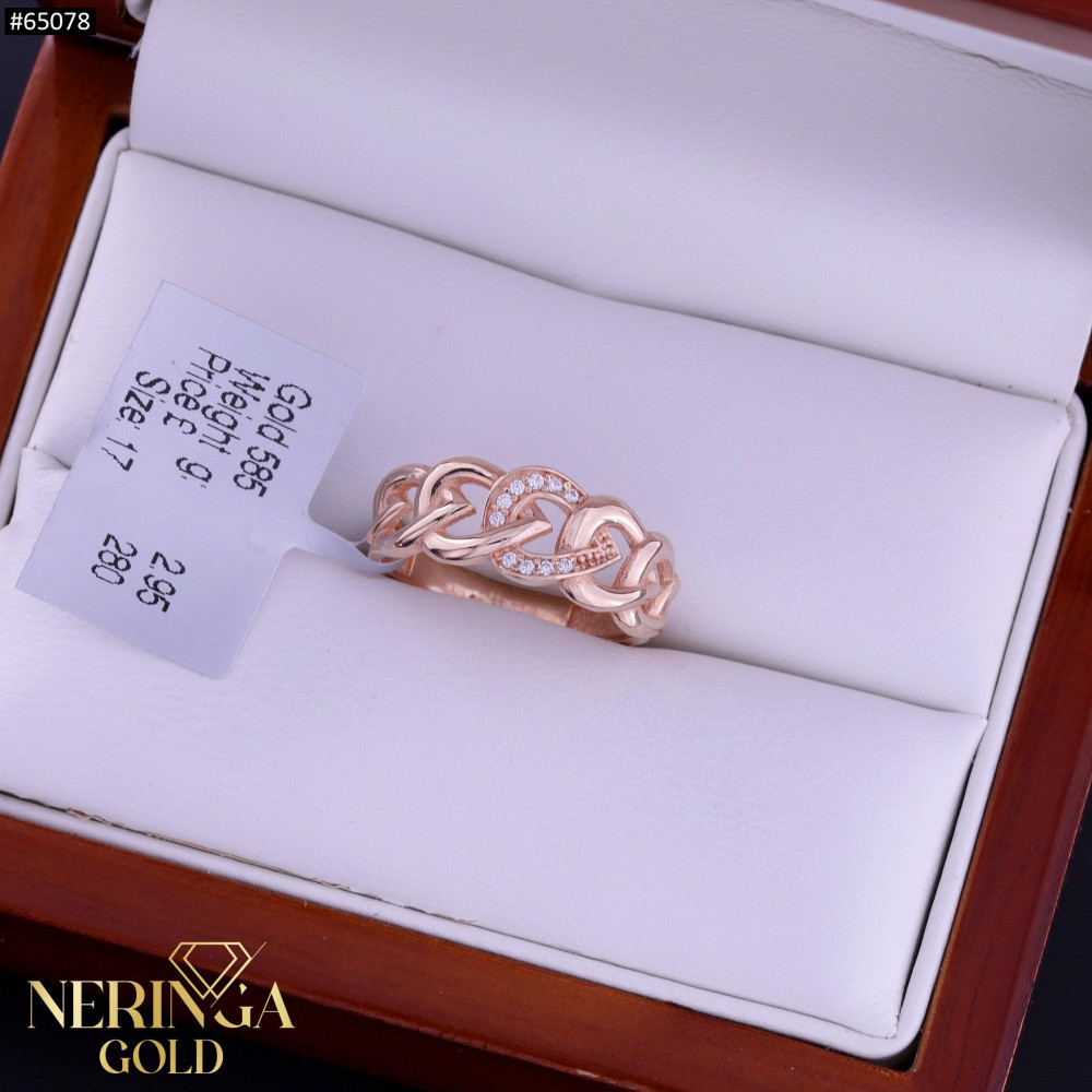 Rose gold women's ring #65078